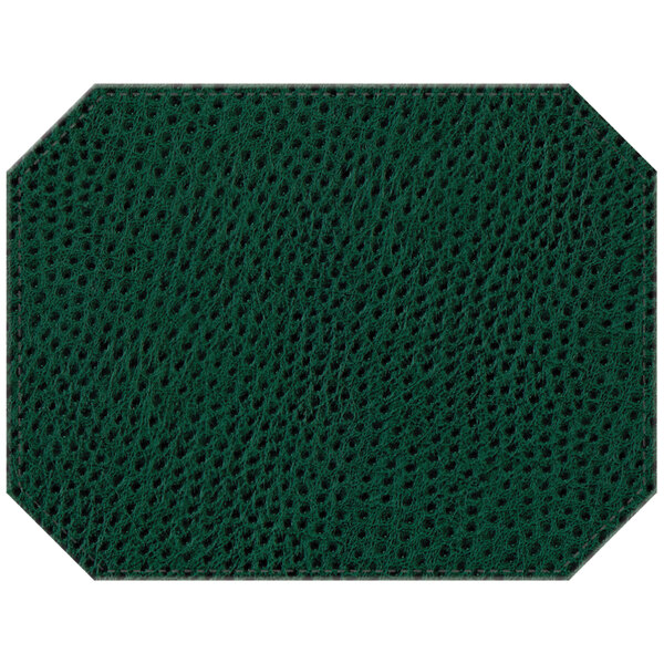 H. Risch Inc. PLACEMATDXOCTCHGREEN Chesterfield 16" x 12" Green Premium Sewn Faux Leather