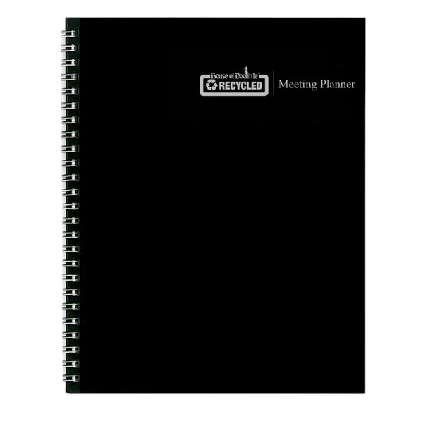 A black House of Doolittle business planner with a black cover and silver ring.