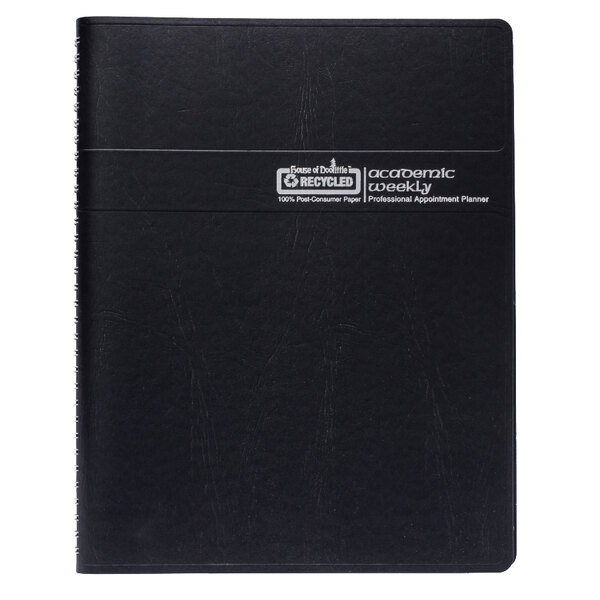 A black notebook with white text on the cover that reads "House of Doolittle 2023-2024 Academic Appointment Book"