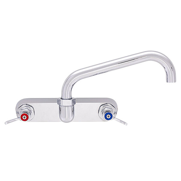 Fisher 48968 Wall Mounted Stainless Steel Faucet with 8" Centers, 10" Swing Nozzle, 37 GPM Flow