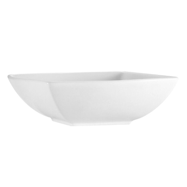A bright white square porcelain bowl.