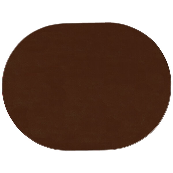 A brown oval mat.