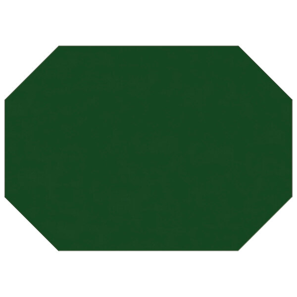 H. Risch Inc. 11 3/8" x 16" Green Vinyl Octagon Placemat