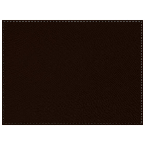 A close-up of a brown faux leather rectangle with black lines.