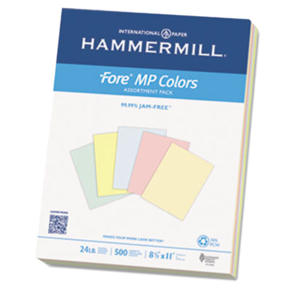 Hammermill 102640 8 1/2" x 11" Assorted Color Ream of 24 Recycled