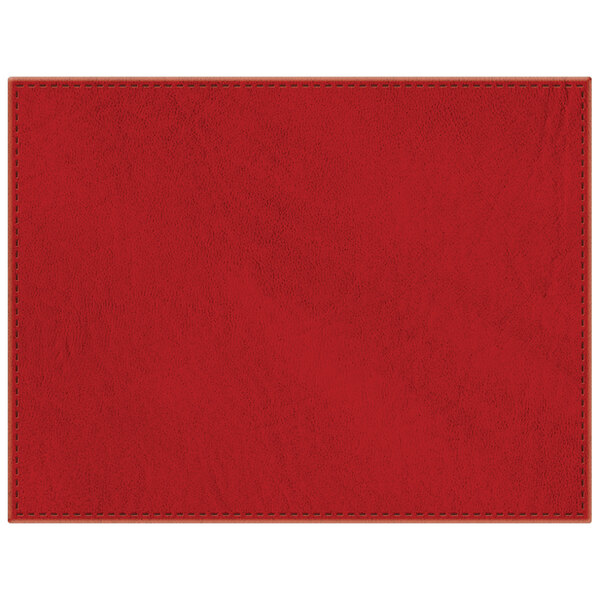 H. Risch, Inc. TABLEMAT17X13RED 17" x 13" Customizable Red Hardboard / Faux Leather Rectangle