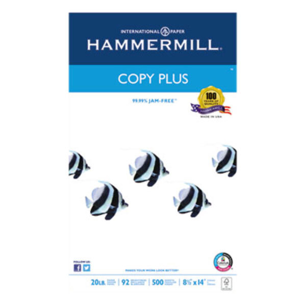 A package of Hammermill white copy paper with white paper inside.