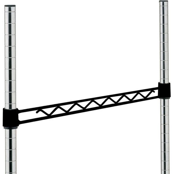 A black metal Metro hanger rail.