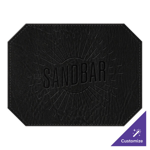 H. Risch, Inc. TABLEMATOCT17X13BLACK 17" x 13" Customizable Black