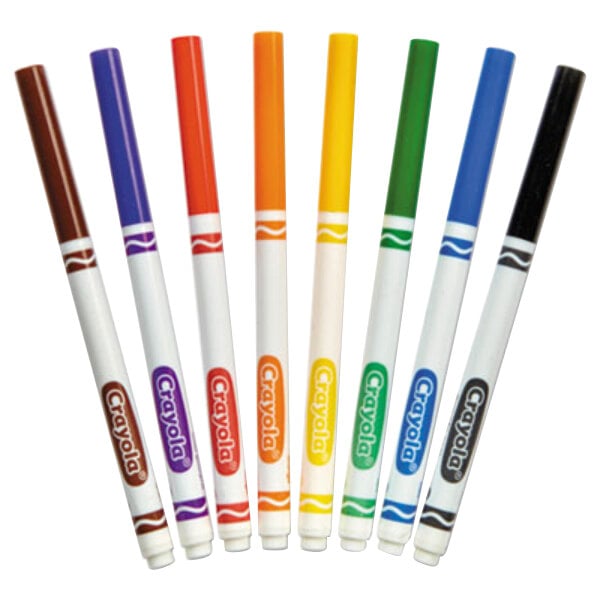 Crayola 587709 Assorted 8 Fine Point NonWashable Markers