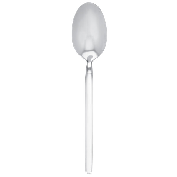 A Walco stainless steel serving spoon with a long silver handle and silver rim.