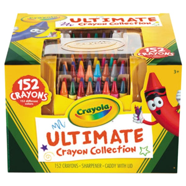 A box of Crayola Ultimate Crayons with a label.