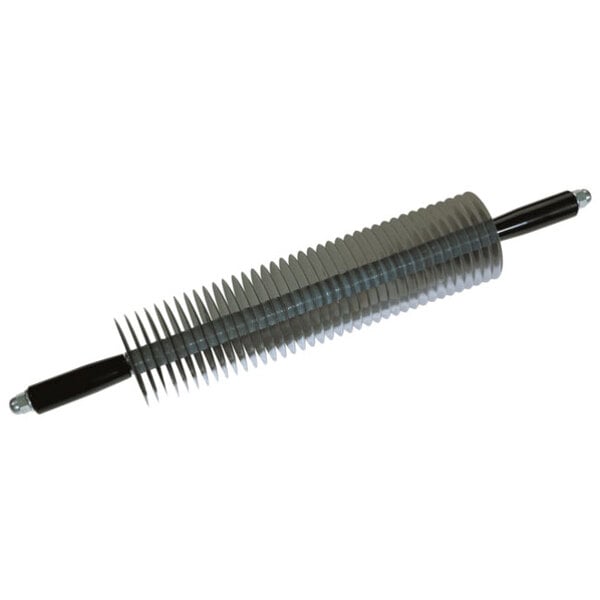 A Matfer Bourgeat stainless steel roller with 38 blades and black handles.