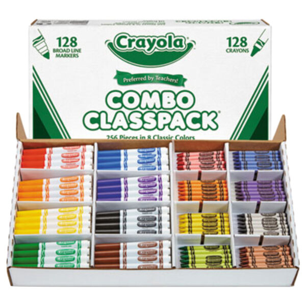 Crayola 588201 Non-Washable Classpack Markers 256/Box Broad Point 16 Classic Colors 