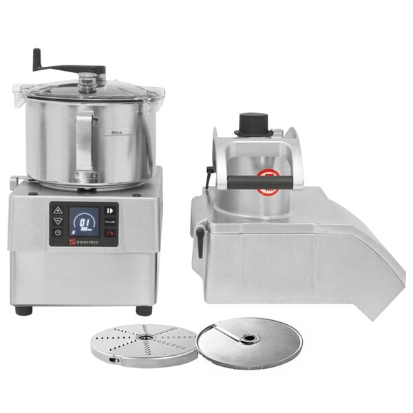 The Sammic CK-35V food processor with a stainless steel bowl and lid.