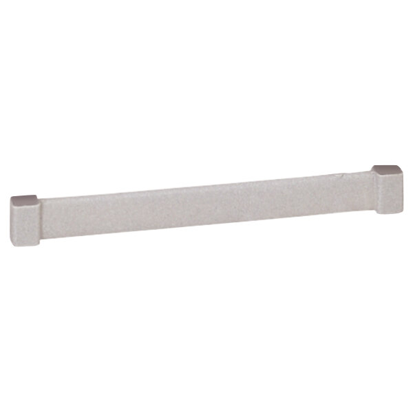 A white plastic bar with a stainless steel connector on the end.