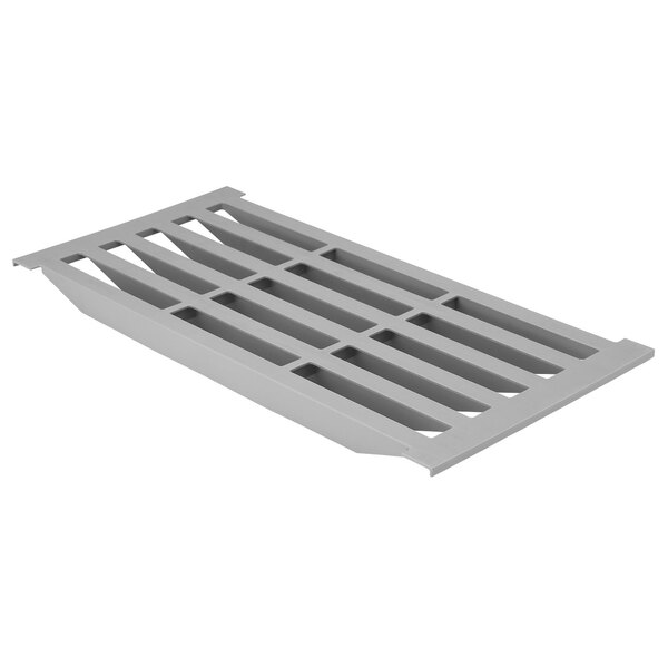 A grey plastic grate for Cambro Basics shelving on a white background.