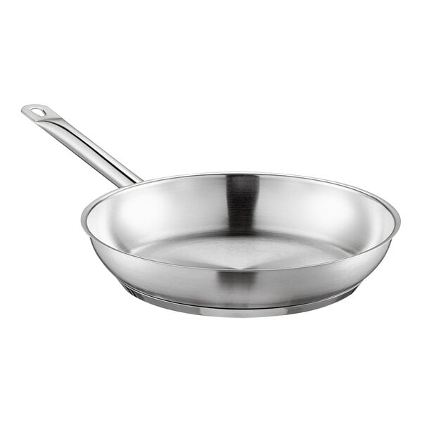 Vigor SS1 Series 3 Qt. Stainless Steel Aluminum-Clad Saute Pan with Lid and  Helper Handle