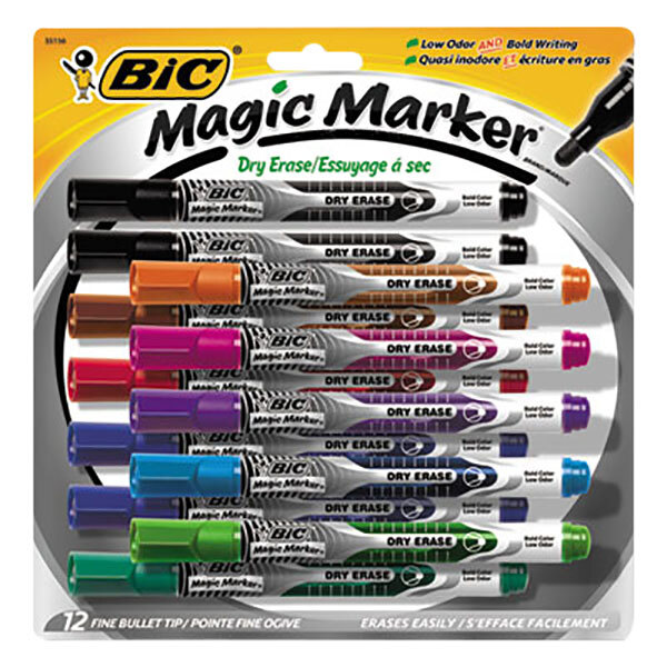 Bic GELIPP121AST Magic Marker Assorted Color Low Odor and Bold Writing