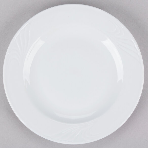 CAC RSV-16 Roosevelt 10 1/4" Super White Porcelain Plate - 12/Case