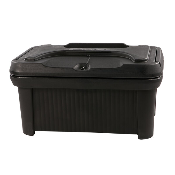 Carlisle XT180003 Cateraide™ Slide 'N Seal™ Black Top Loading 8" Deep Insulated Food Pan Carrier with Sliding Lid