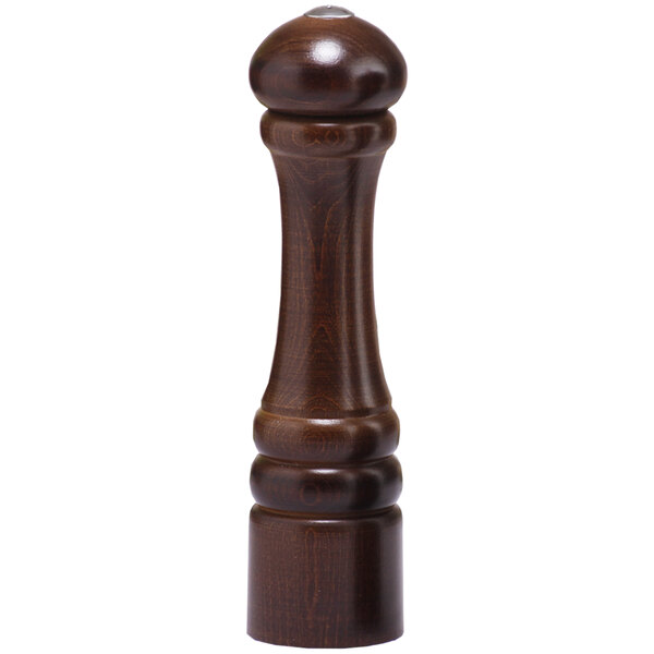 A close-up of a wooden knob.