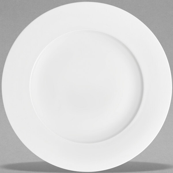 A Villeroy & Boch white bone porcelain buffet plate with a white border.