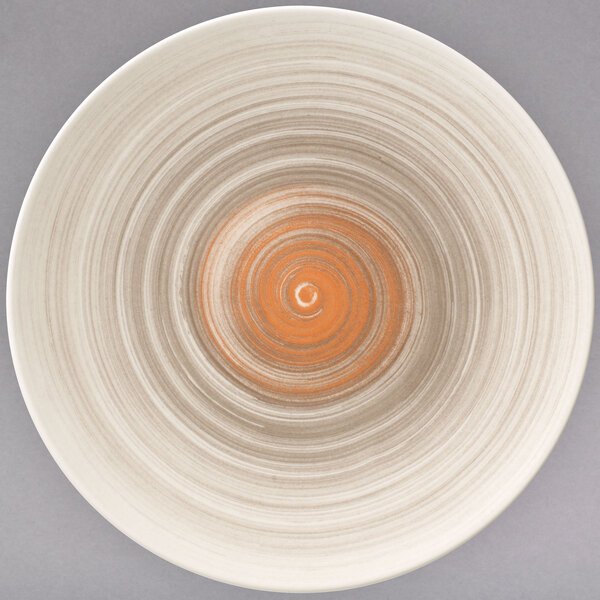 A taupe Villeroy & Boch flat porcelain plate with a white background.