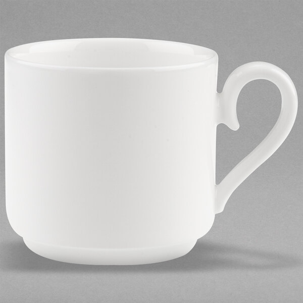 A Villeroy & Boch white bone porcelain mug with a handle.