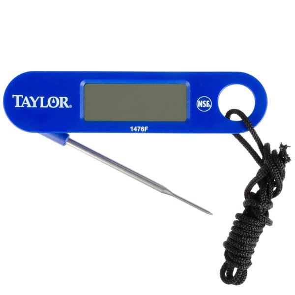 5.06 Width 0.75 Length 6.60' Height 5.06' Width 0.75' Length Taylor Precision Products 1476FDA Compact Folding Probe Digital Thermometer with Magnet and Lanyard 6.60 Height