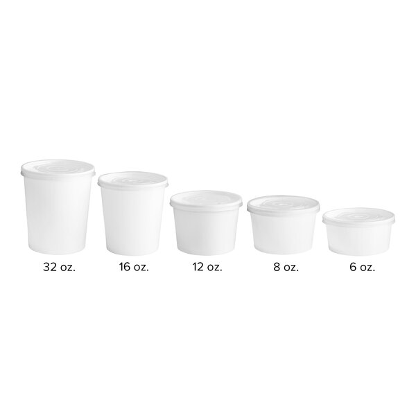 Choice 12 oz. White Double Poly-Coated Paper Food Cup with Vented ...