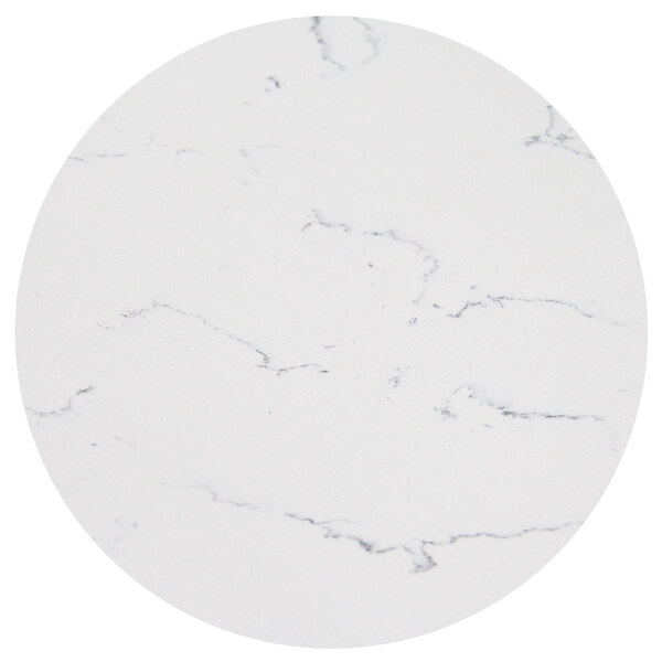 Art Marble Furniture Q401 54" Round Carrera White Quartz Tabletop