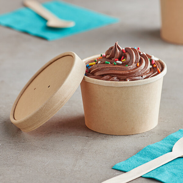 EcoChoice Kraft Paper Food Cup with Vented Lid 8 oz. 250/Case