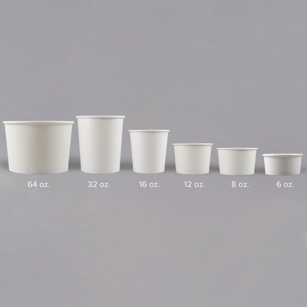 Choice 64 oz. White Paper Soup / Hot Food Cup Vented Lid - 150/Case