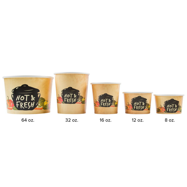 Choice 16 oz. Medley Double Poly-Coated Paper Soup / Hot Food Cup - 500 ...