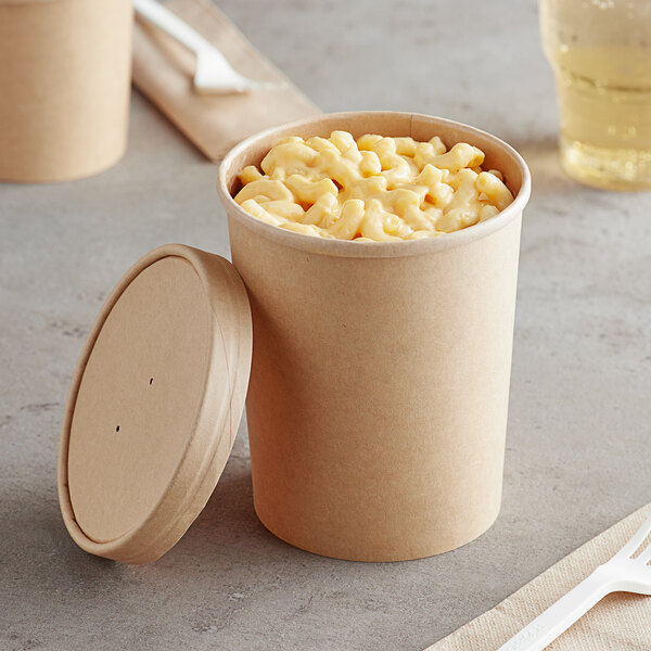 EcoChoice 32 oz. Kraft Paper Food Cup with Vented Lid 250/Case