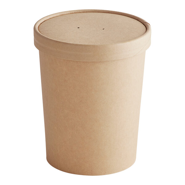 ECO Friendly Kraft Paper Food/Soup Container with Lid (Pack of 500 pcs)