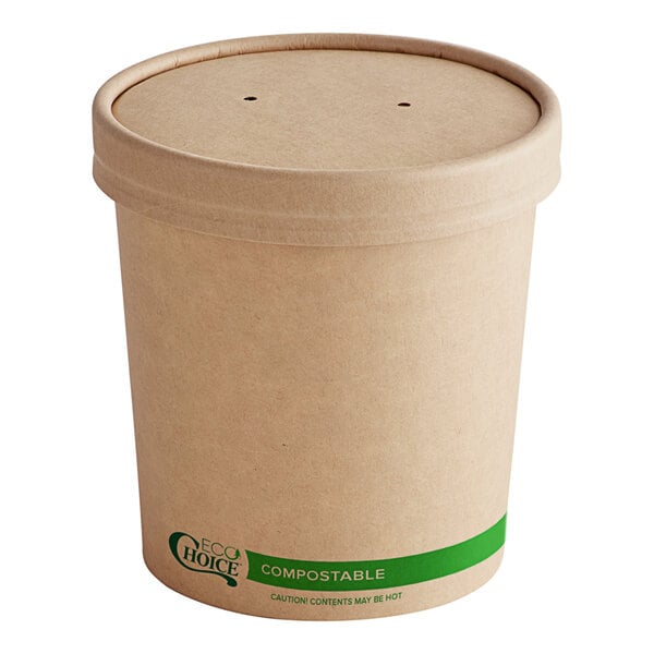 250 Sets Kraft Paper Food Containers With Vented Lids, To Go Hot Soup Bowls Disposable Ice Cream Cups Kraft