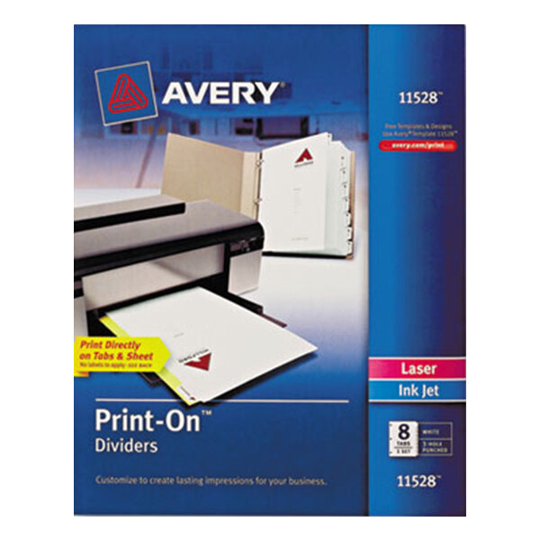 Avery® 11528 Print-On 8-Tab White Dividers