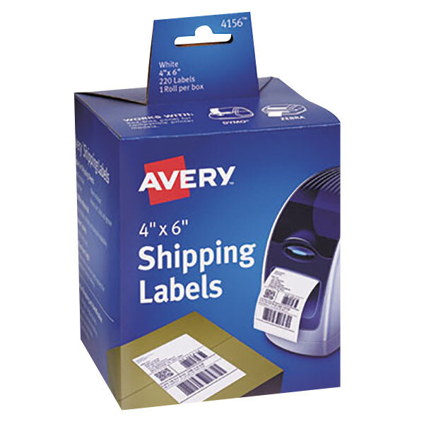 Avery® 4156 4" x 6" White Thermal Shipping Labels - 220/Box