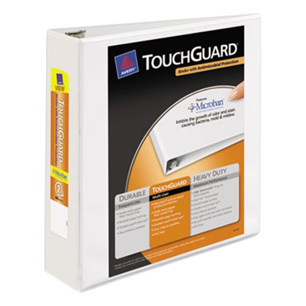 Avery® 17143 White TouchGuard Antimicrobial View Binder with 2" Slant Rings