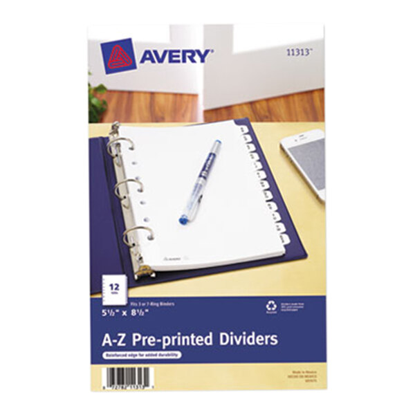 Avery® 11313 Mini Pre-Printed 12-Tab A-Z Dividers