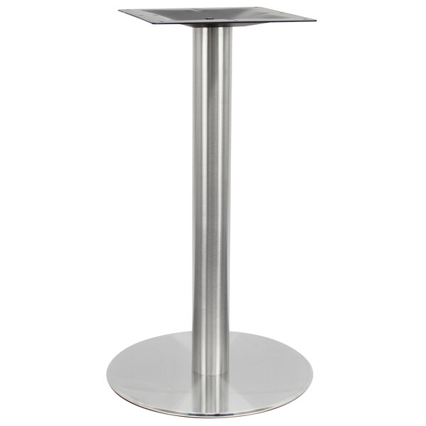 Art Marble Furniture SS1417H 17" Round Polished Stainless Steel Bar Height Table Base