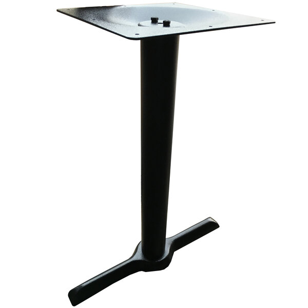 A black metal Art Marble Furniture bar height table base.