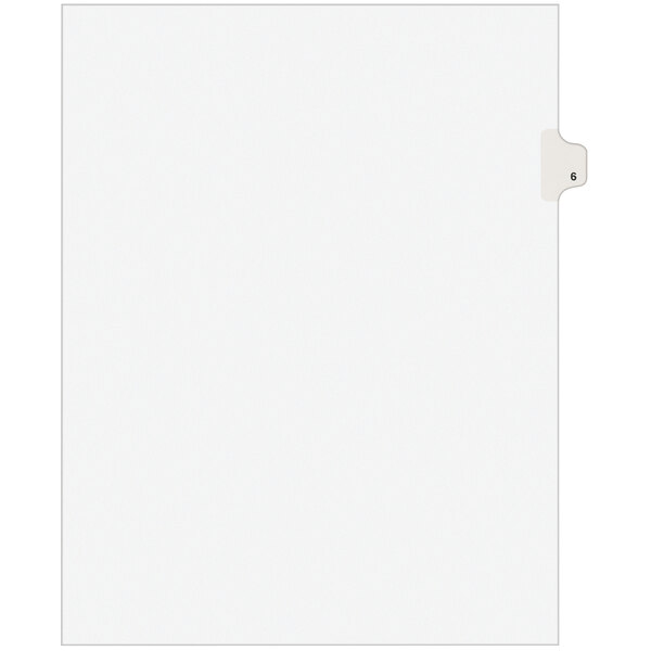 Avery® 11916 Individual Legal Exhibit #6 Side Tab Divider - 25/Pack