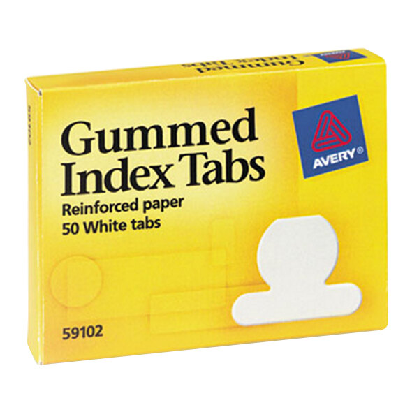 Avery® 59102 Gummed White 1/2" Index Tabs - 50/Pack
