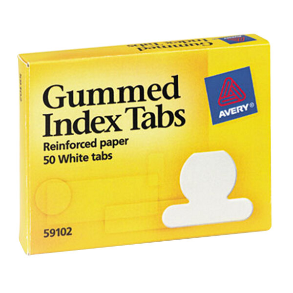 Avery® 59102 Gummed White 1/2" Index Tabs 50/Pack