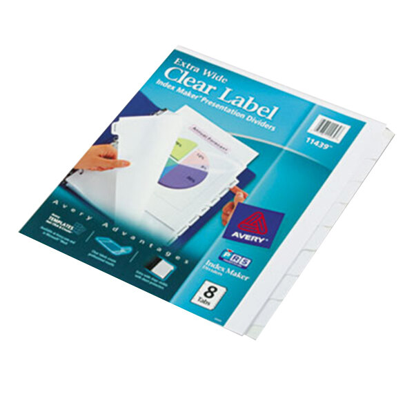 Avery® 11439 Index Maker 8Tab ExtraWide Dividers with Clear Label Strips