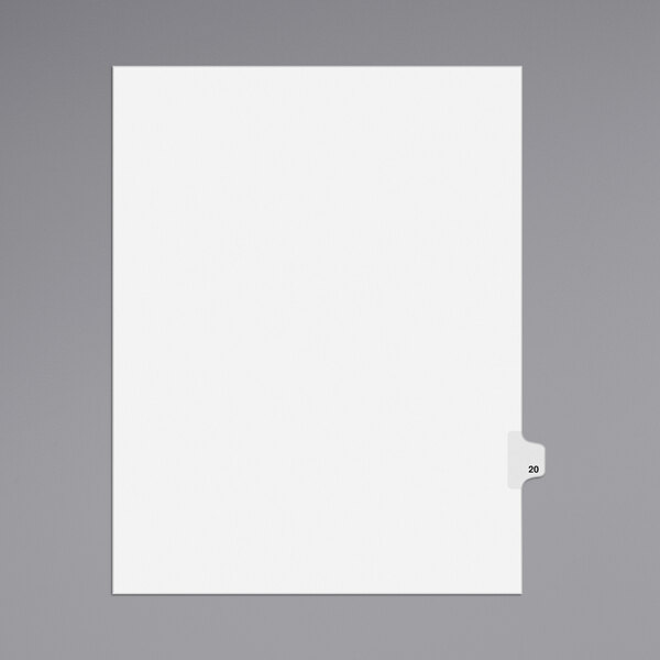 Avery® Individual Legal Exhibit #20 Side Tab Divider - 25/Pack