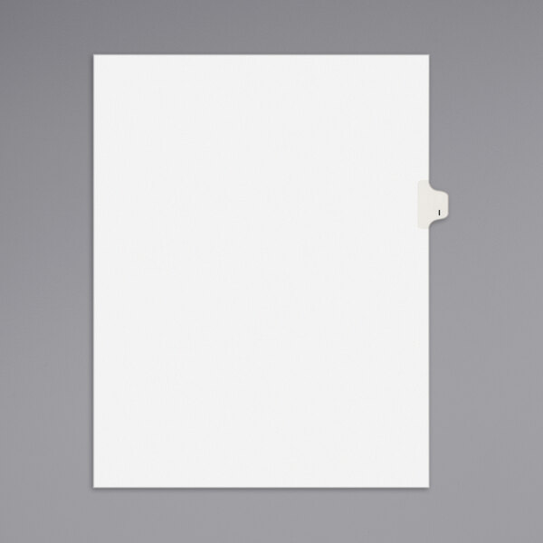 A white sheet of paper with a black tab and black text.